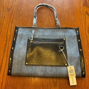 NWT Ideal Of Sweden Daria Shopper Bag in Reworked Denim Large Tote Bag Women's